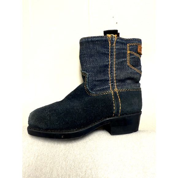 Dingo Toddler Cowboy Boots Size 5.5D Denim Suede Made In USA Western Rodeo - Picture 2 of 11